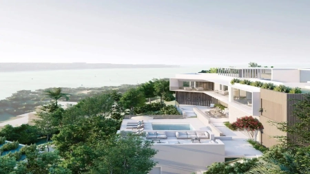 Bouwgrond met Luxe Villaproject en Zeezicht in Ibiza