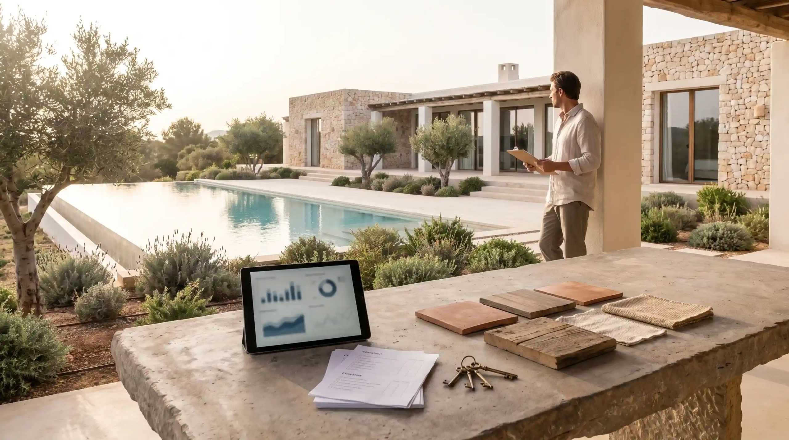 Wat kost het onderhoud van een luxe villa op Ibiza - zwembad tuin en professioneel beheer
