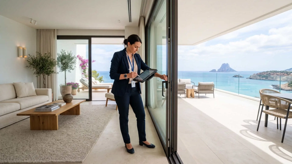 An independent surveyor inspects a new-build property in Ibiza before completion.