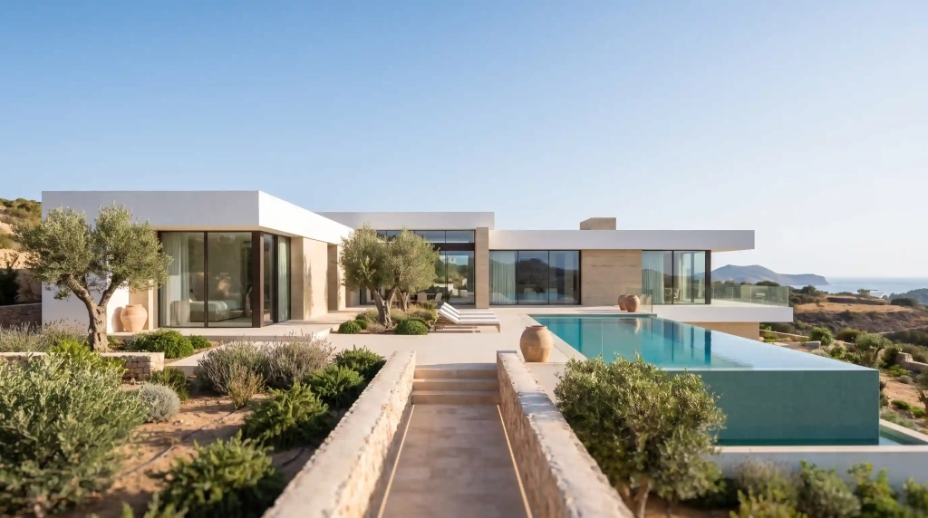 Villa contemporánea de lujo en Ibiza para compradores que buscan vivienda y Woning op Ibiza voor kopers die begeleiding zoeken bij aankoop en hypotheek